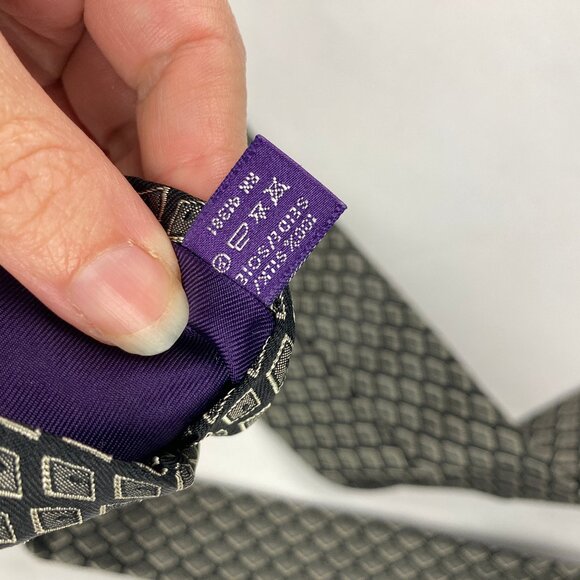 Ralph Lauren 100% Silk Tie Made in England Hand Made Geometric Print - Picture 9 of 9